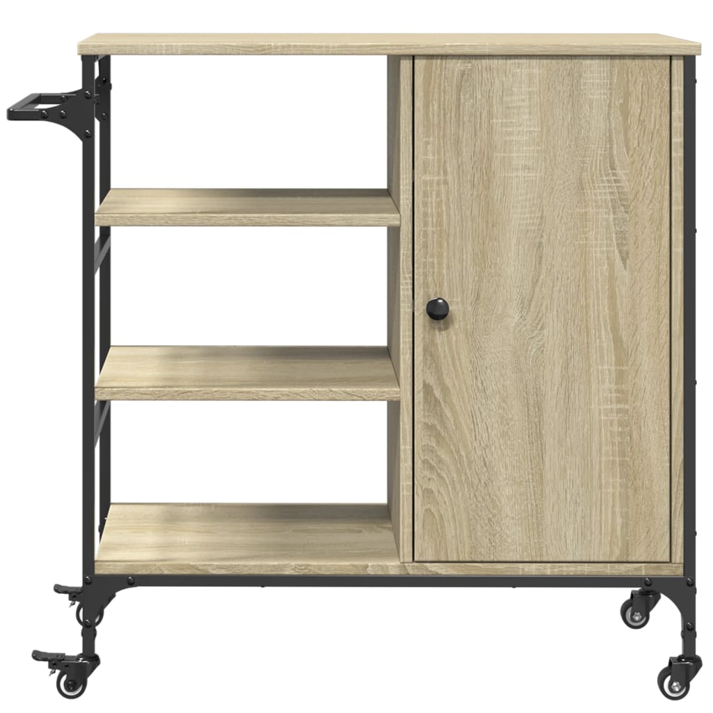 Carucior de bucatarie, stejar sonoma, 87,5x38,5x84,5 cm, lemn — imaginea 8