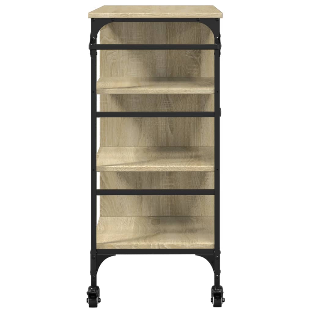 Carucior de bucatarie, stejar sonoma, 87,5x38,5x84,5 cm, lemn — imaginea 10