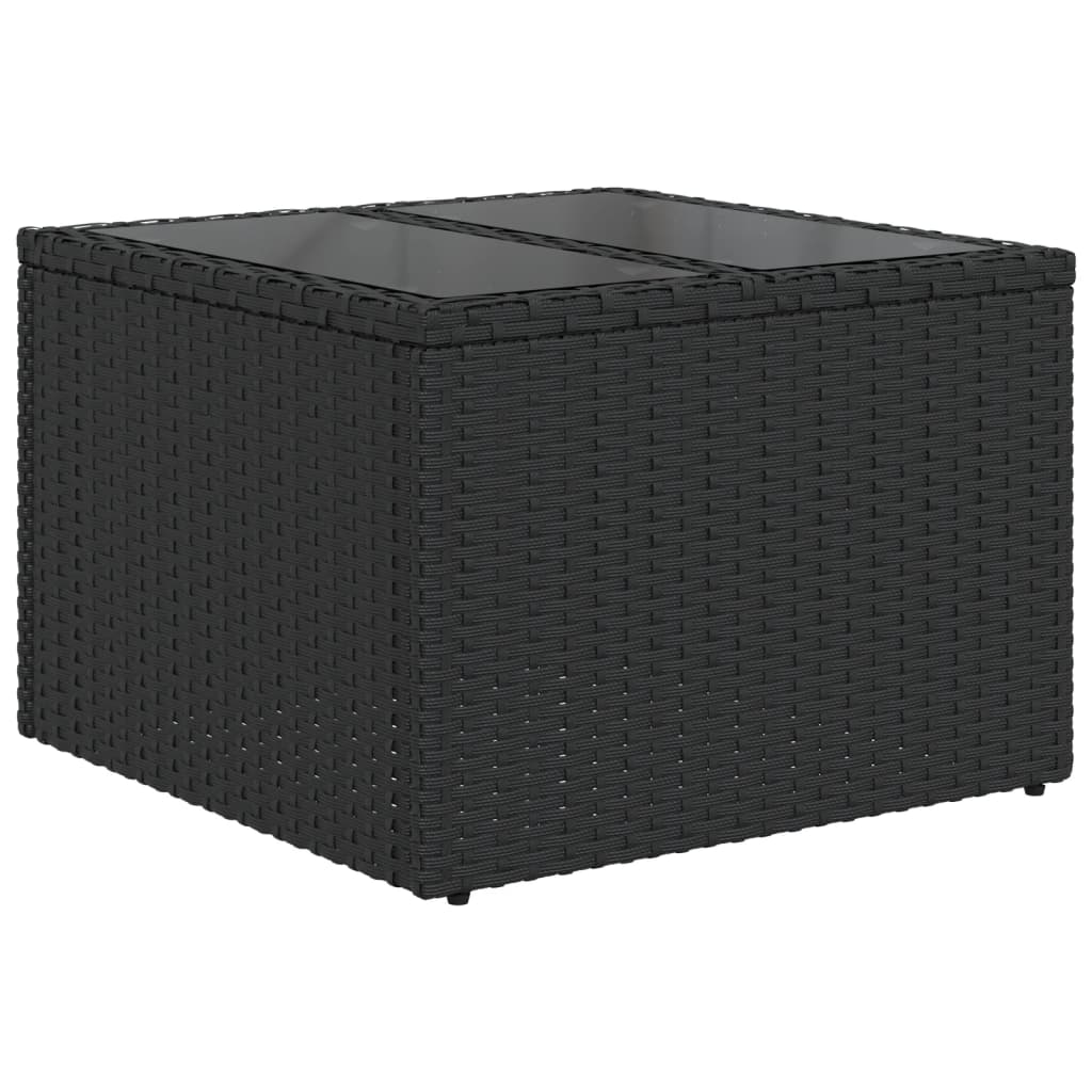 Set canapele de gradina cu perne, 10 piese, negru, poliratan — imaginea 6