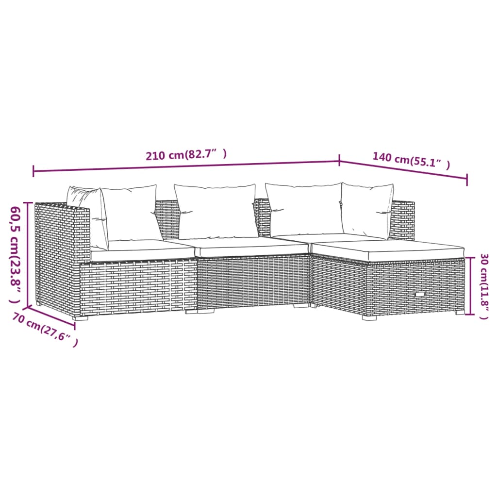 Set mobilier de gradina cu perne — imaginea 6