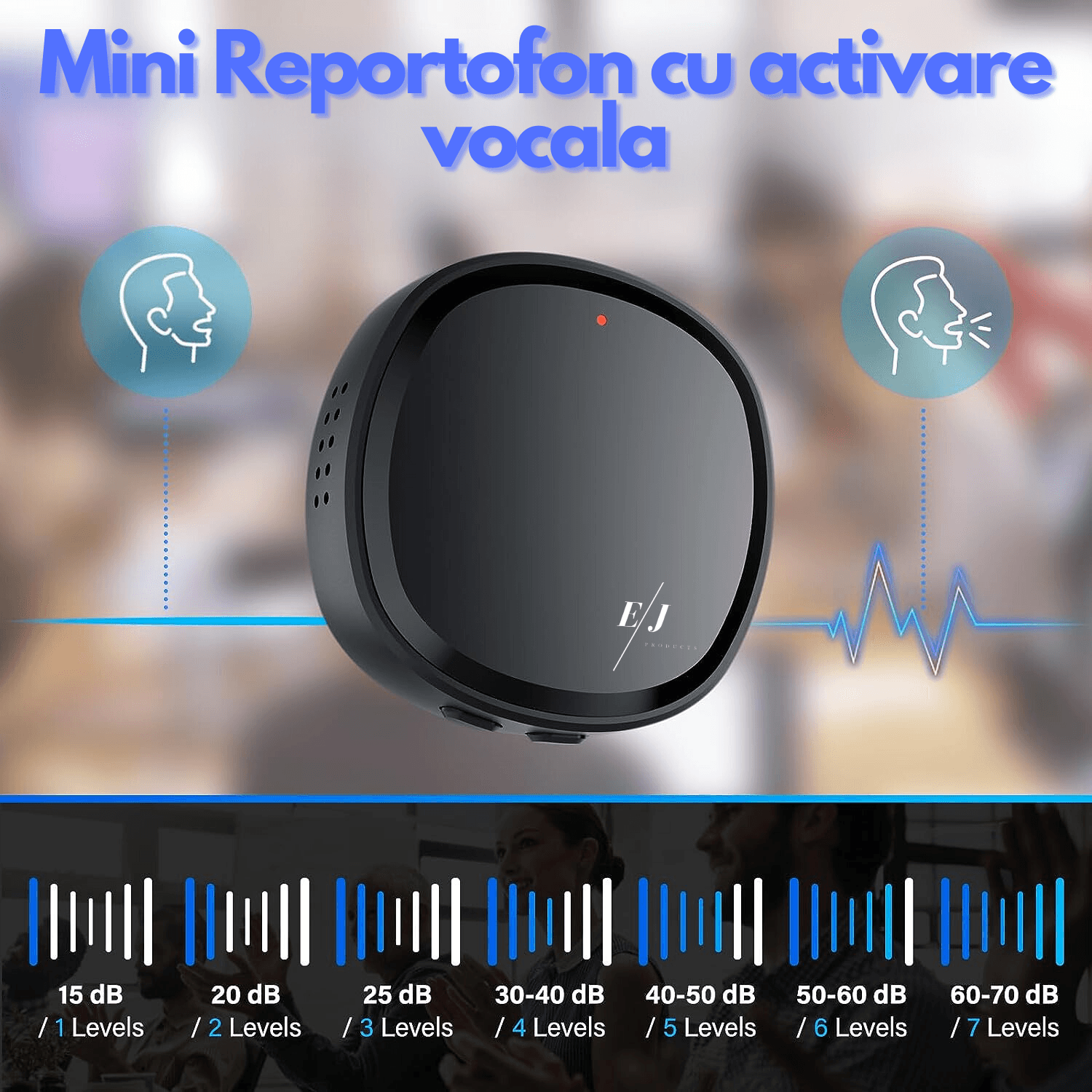 Mini reportofon digital cu activare vocala, Z13, memorie 32gb, 400 ore stocare - 1 | YEO