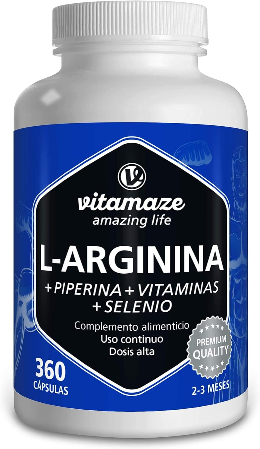 Supliment Alimentar , Complex L-Arginina 4500 mg, 360 capsule cu vitamine B6, B12, acid folic, seleniu si piperina,