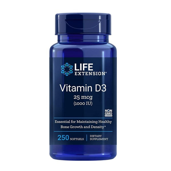 Supliment alimentar, Vitamina D3, Imunitate, Densitate Osoasa si Sistem Cardiovascular, Life Extension - 250 capsule