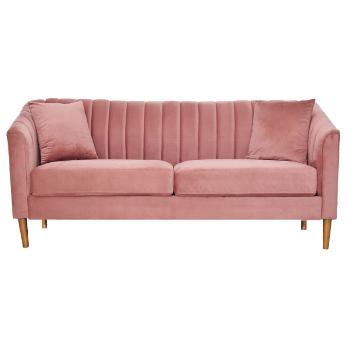 Canapea Belle, 208 x 80 x 85 cm, material catifea, roz — imaginea 3