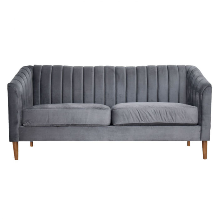 Canapea Belle, 208 x 80 x 85 cm, material catifea gri — imaginea 2
