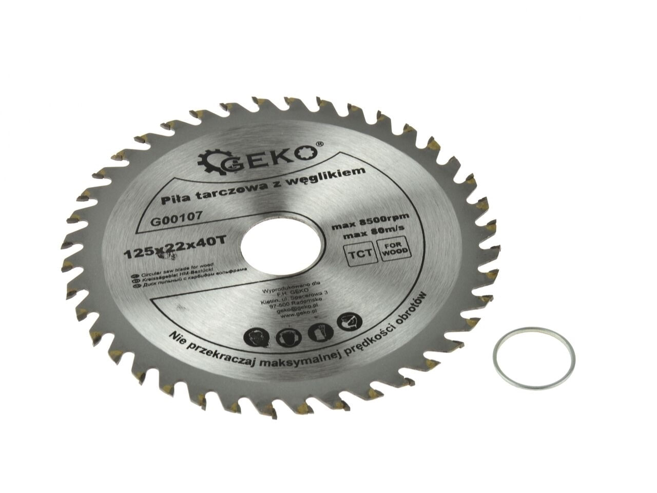 Disc circular pentru lemn 125x22x40T, GEKO G00107 - 1 | YEO