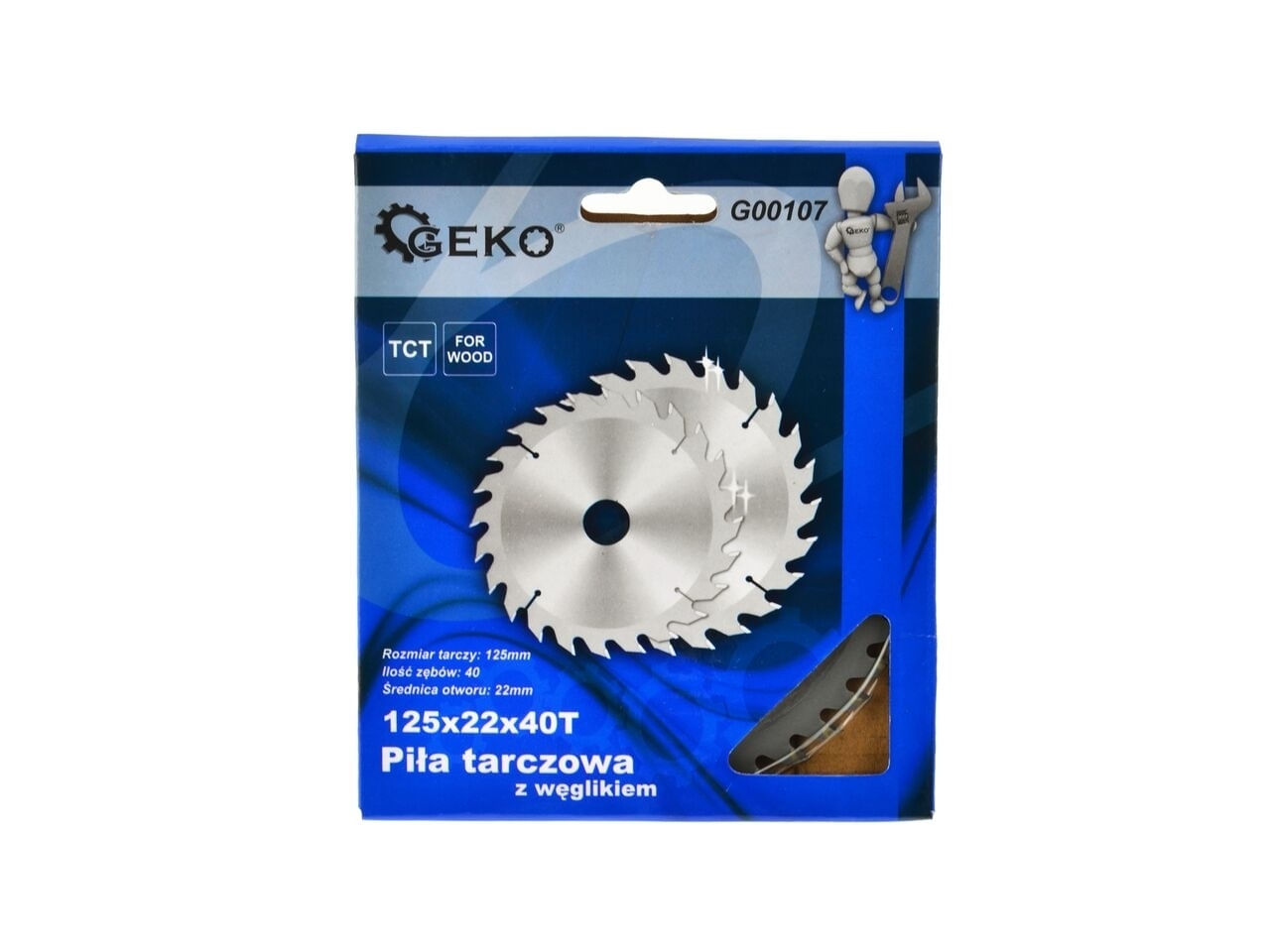 Disc circular pentru lemn 125x22x40T, GEKO G00107 - 2 | YEO