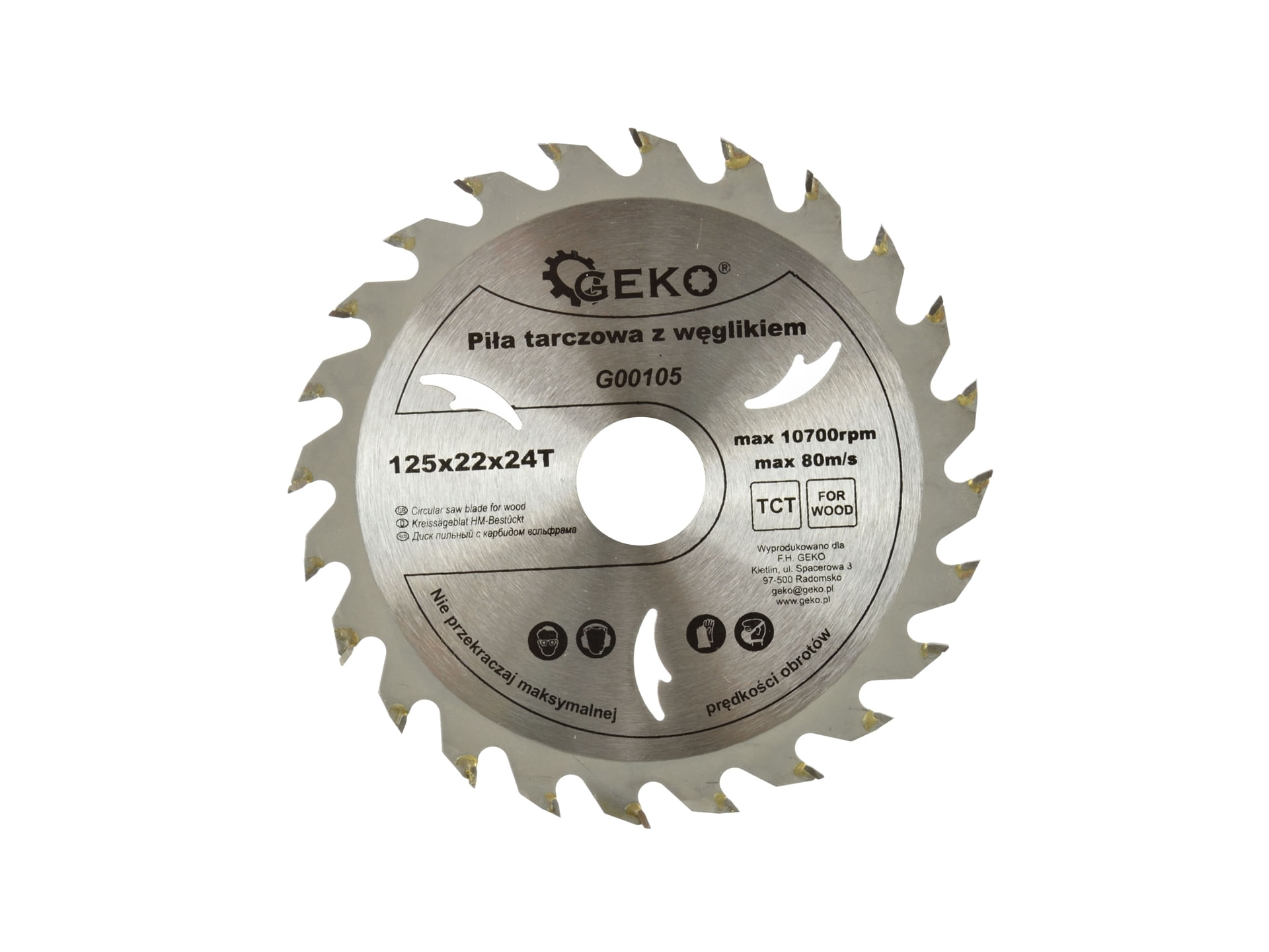 Disc circular pentru lemn 125x22x24T, Geko G00105