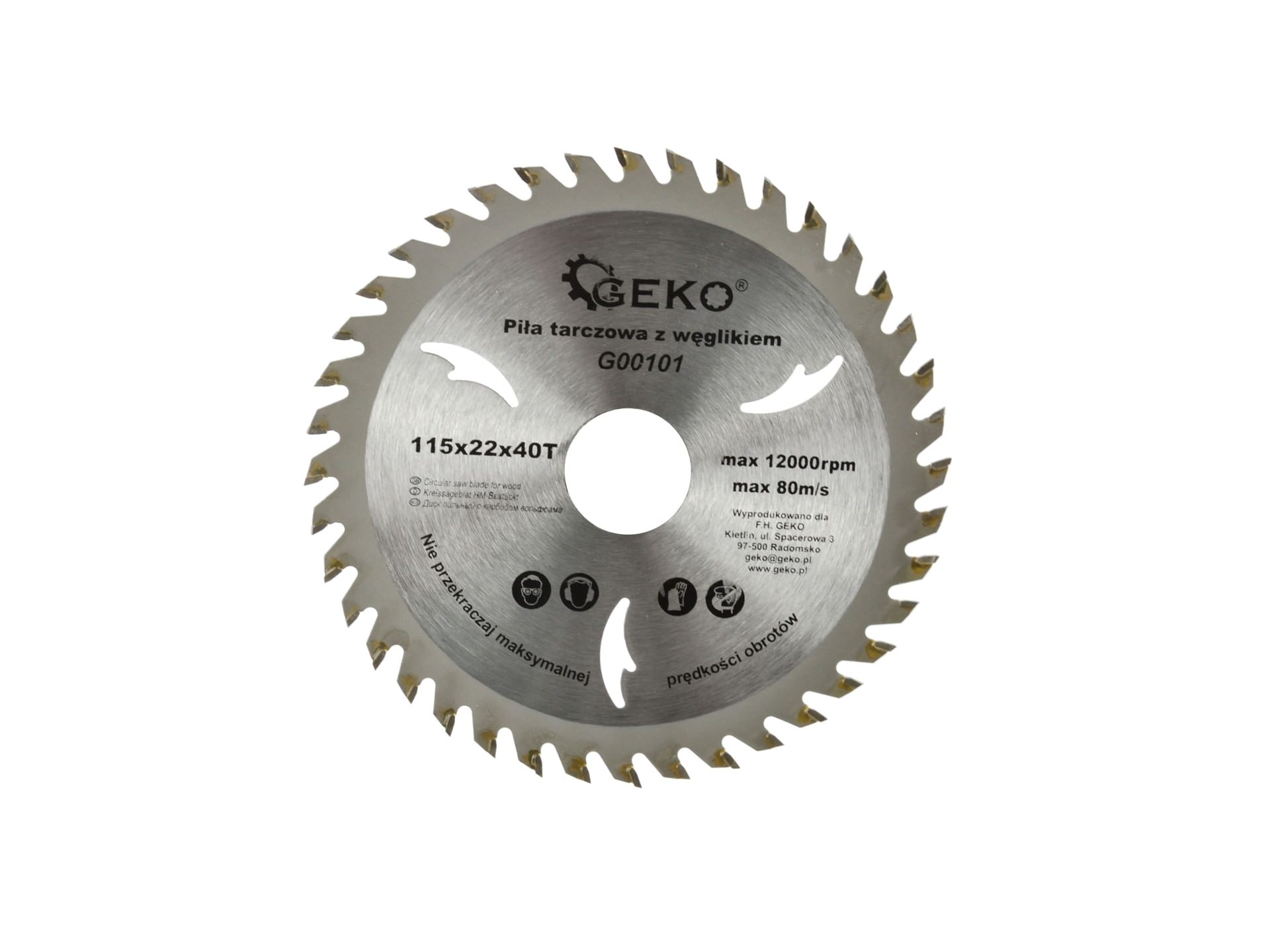 Disc circular pentru lemn 115x22x40T, Geko G00101