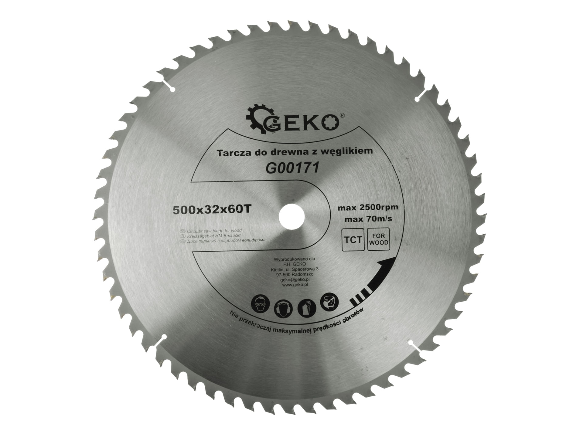 Disc pentru lemn 500x32x60T, Geko G00171