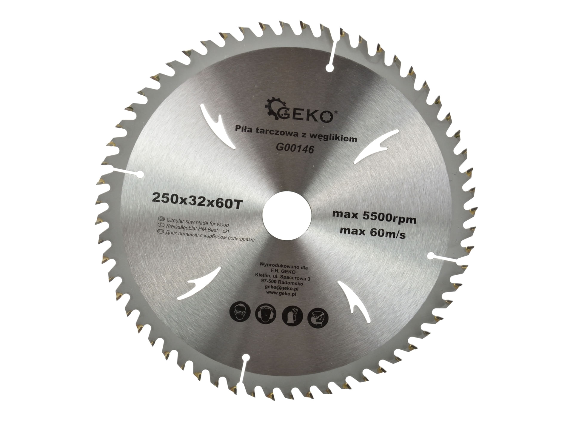 Disc pentru lemn 250x32x60T, GEKO G00146