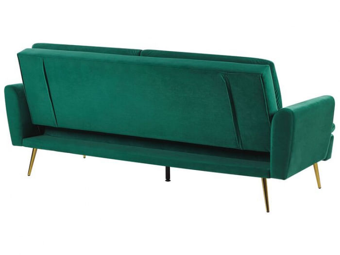 Canapea Diva, 210 x 88 x 84 cm, rabatabila stofa, verde — imaginea 2