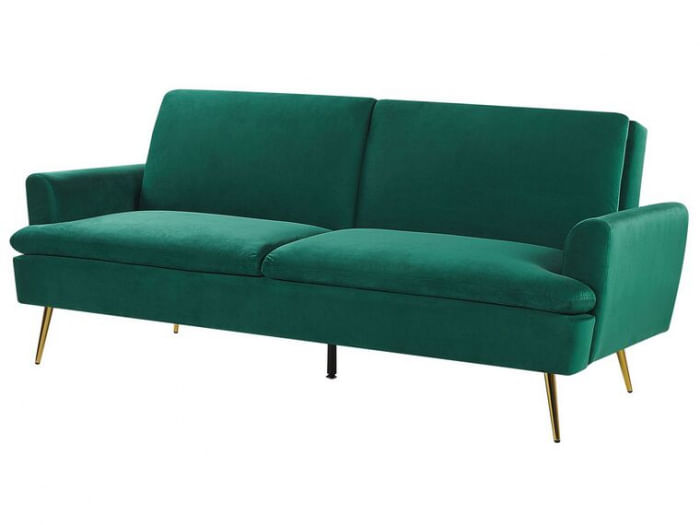 Canapea Diva, 210 x 88 x 84 cm, rabatabila stofa, verde — imaginea 3