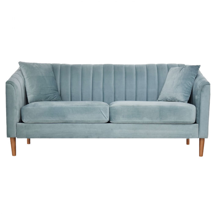 Canapea Belle, 208 x 80 x 85 cm, material catifea, turcoaz — imaginea 2