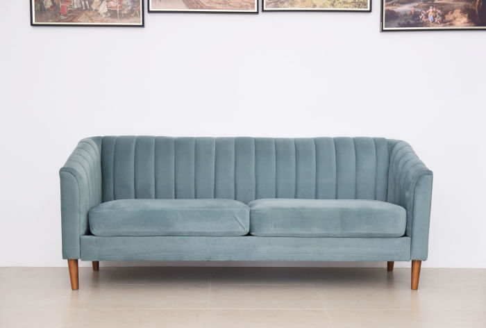 Canapea Belle, 208 x 80 x 85 cm, material catifea, turcoaz — imaginea 4