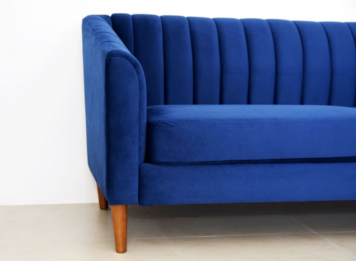 Canapea Belle, 208 x 80 x 85 cm, material catifea, albastru — imaginea 5