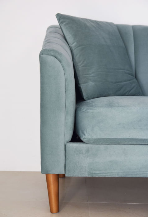 Canapea Belle, 208 x 80 x 85 cm, material catifea, turcoaz — imaginea 7