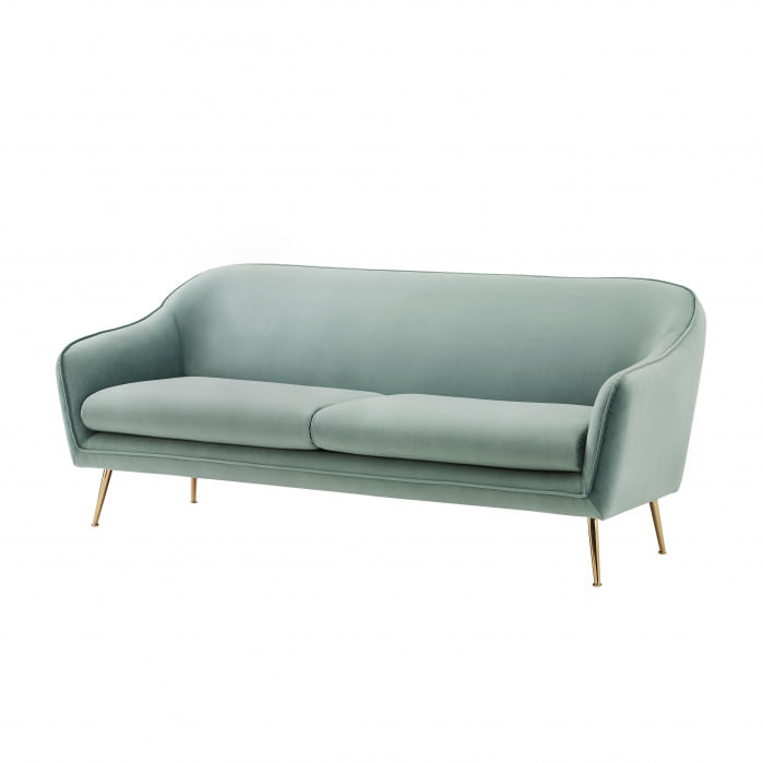 Canapea Prestige, 194 x 83 x 86 cm, catifea, turcoaz — imaginea 2