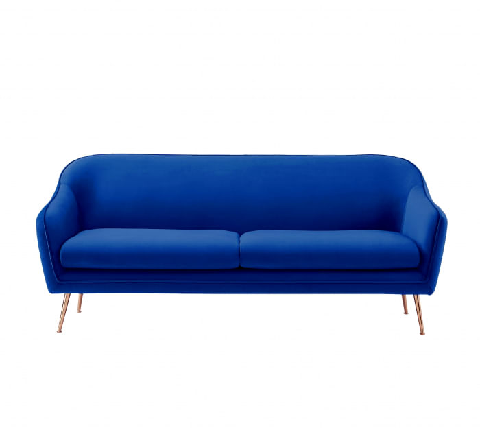 Canapea Prestige, 194 x 83 x 86 cm, catifea, albastru — imaginea 3