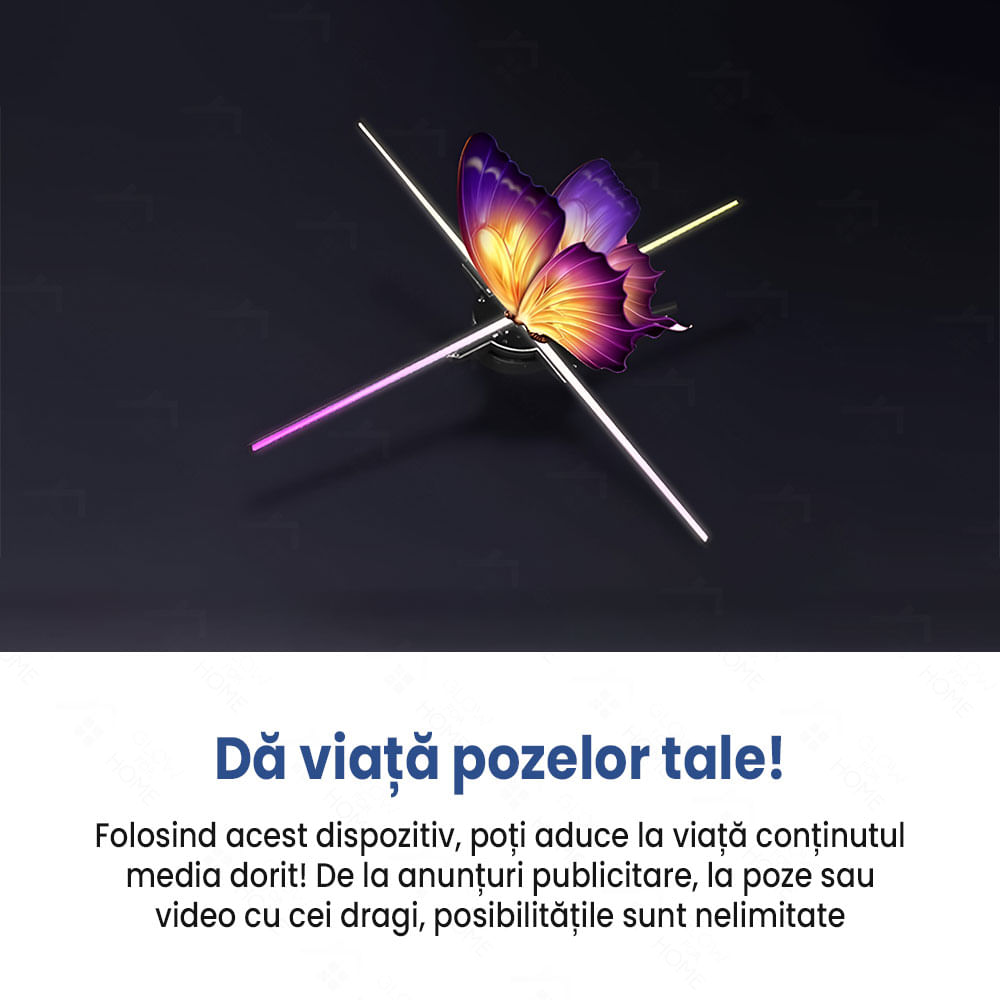 Sistem afisare cu proiector holograma 3D cu 224 leduri pentru reclame, GlowforHome, afisare imagine sau video - 1 | YEO