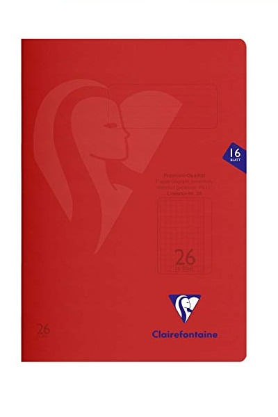 Caiet capsat A4, 16 file, Clairefontaine Mymesys, matematica, rosu