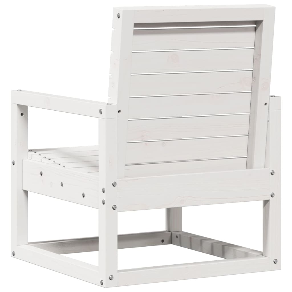 Set mobilier de gradina, 3 piese, alb, lemn masiv de pin — imaginea 6