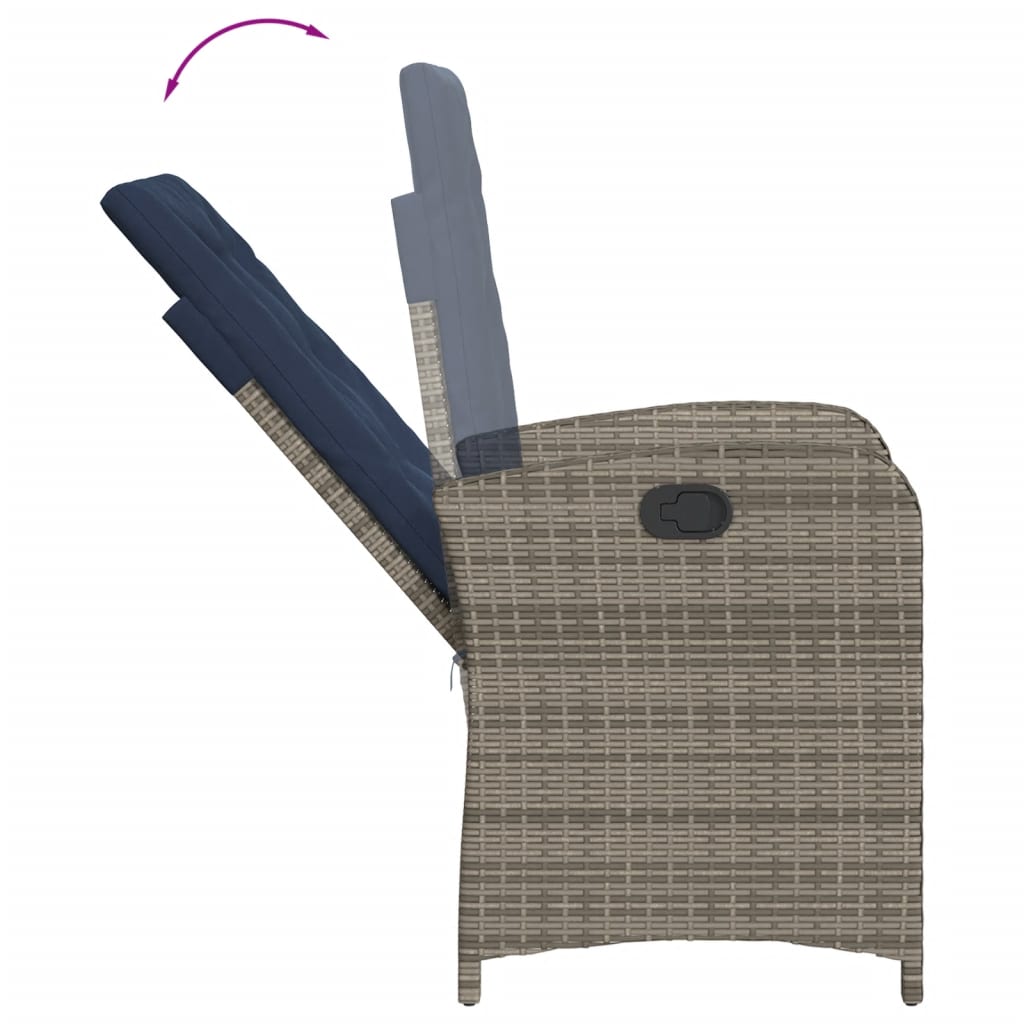Set de masa pentru gradina, 9 piese, cu perne, bej, poliratan — imaginea 5