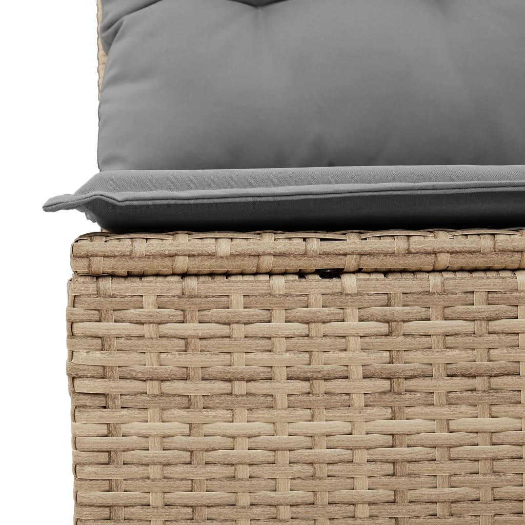 Set canapele de gradina, 8 piese, cu perne, bej, poliratan — imaginea 6
