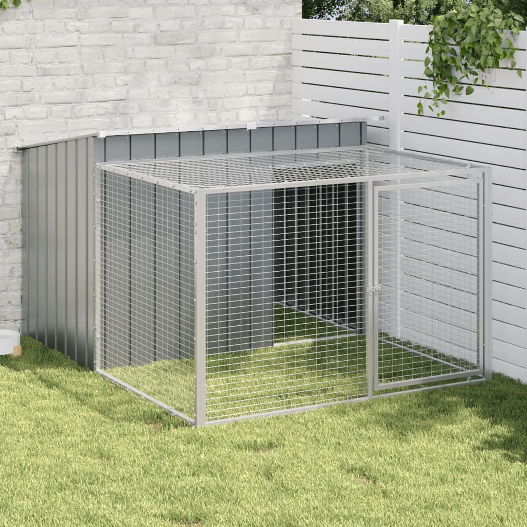 Cusca de caini cu tarc, antracit 153x194x110 cm otel galvanizat - imagine 2