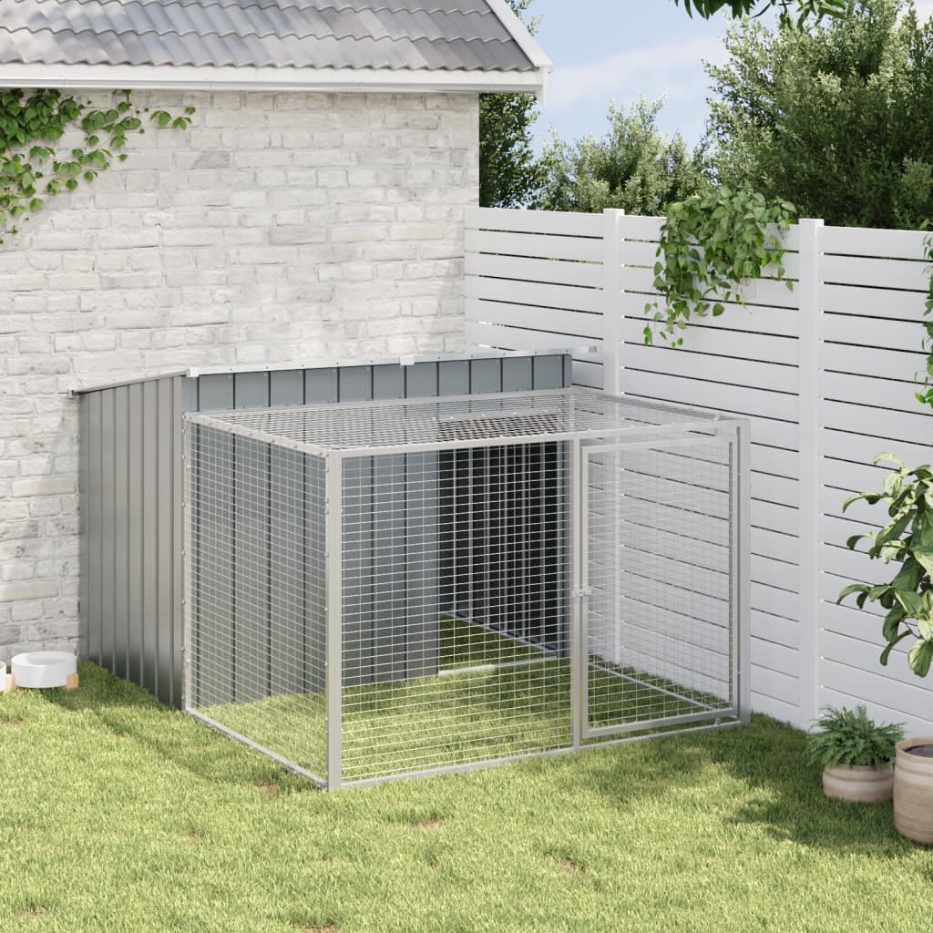 Cusca de caini cu tarc, antracit 153x194x110 cm otel galvanizat - imagine 3