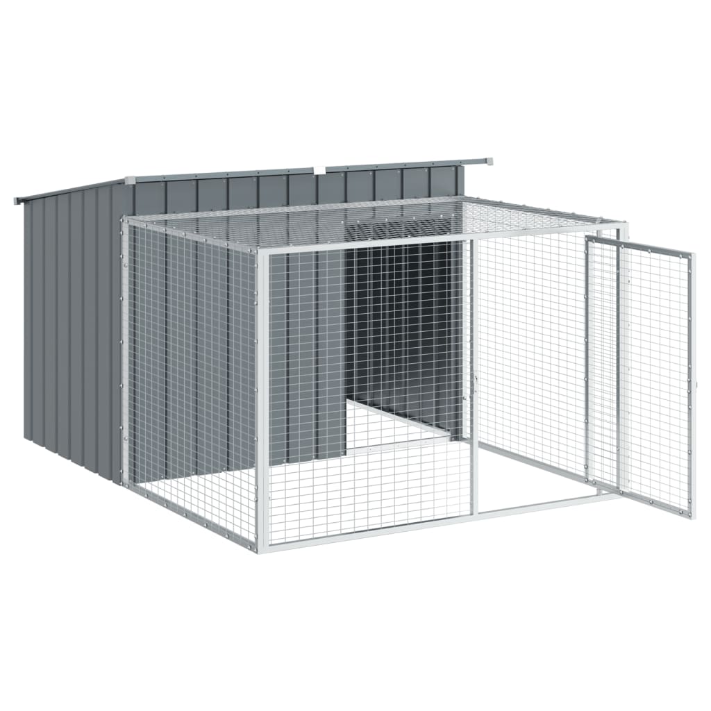 Cusca de caini cu tarc, antracit 153x194x110 cm otel galvanizat - imagine 5