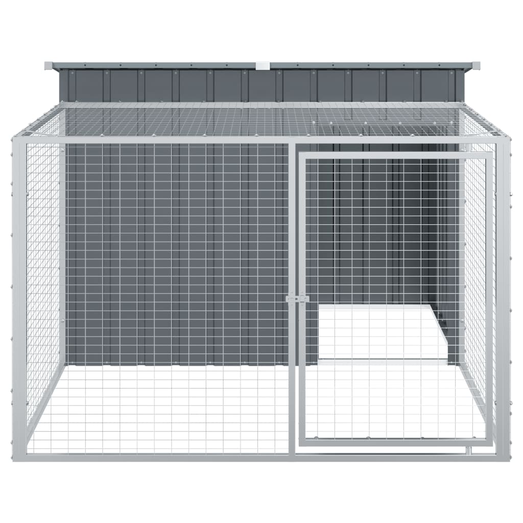 Cusca de caini cu tarc, antracit 153x194x110 cm otel galvanizat - imagine 6