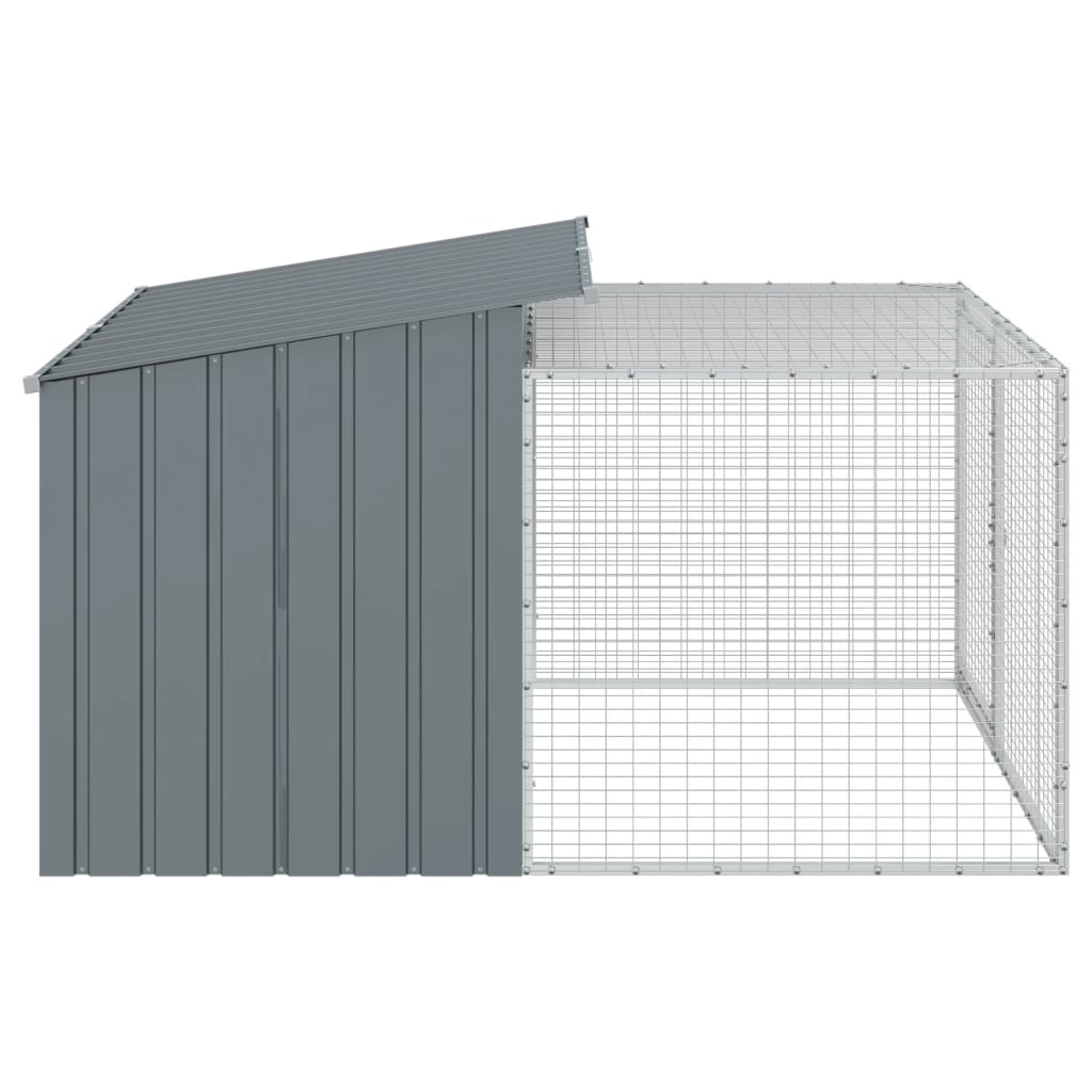 Cusca de caini cu tarc, antracit 153x194x110 cm otel galvanizat - imagine 7