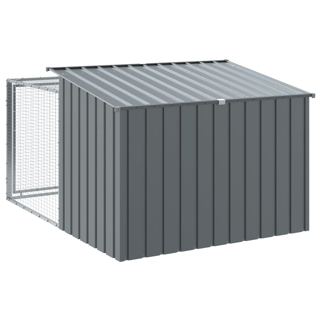 Cusca de caini cu tarc, antracit 153x194x110 cm otel galvanizat - imagine 8