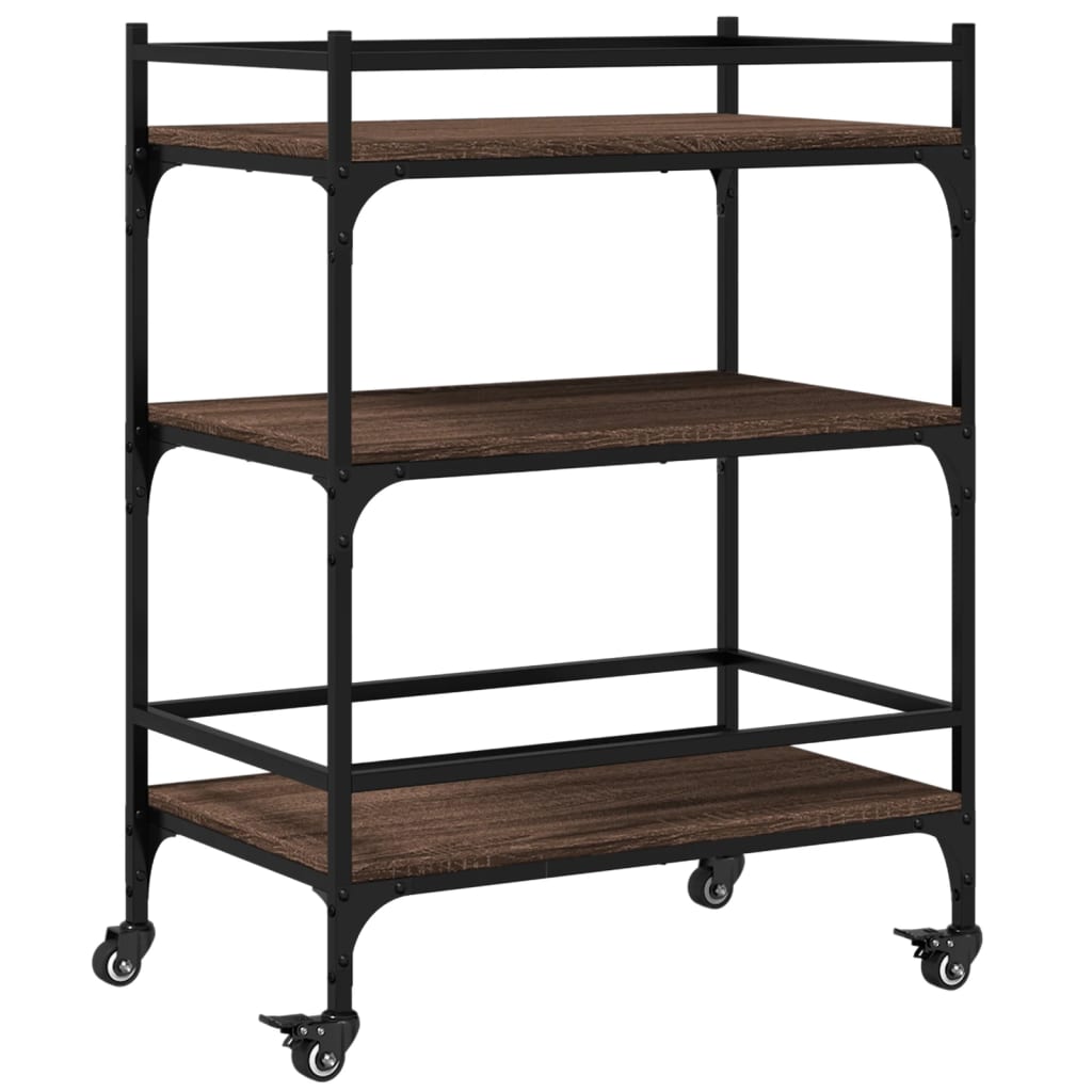 Carucior de bucatarie, stejar maro 65x40x86,5 cm lemn prelucrat