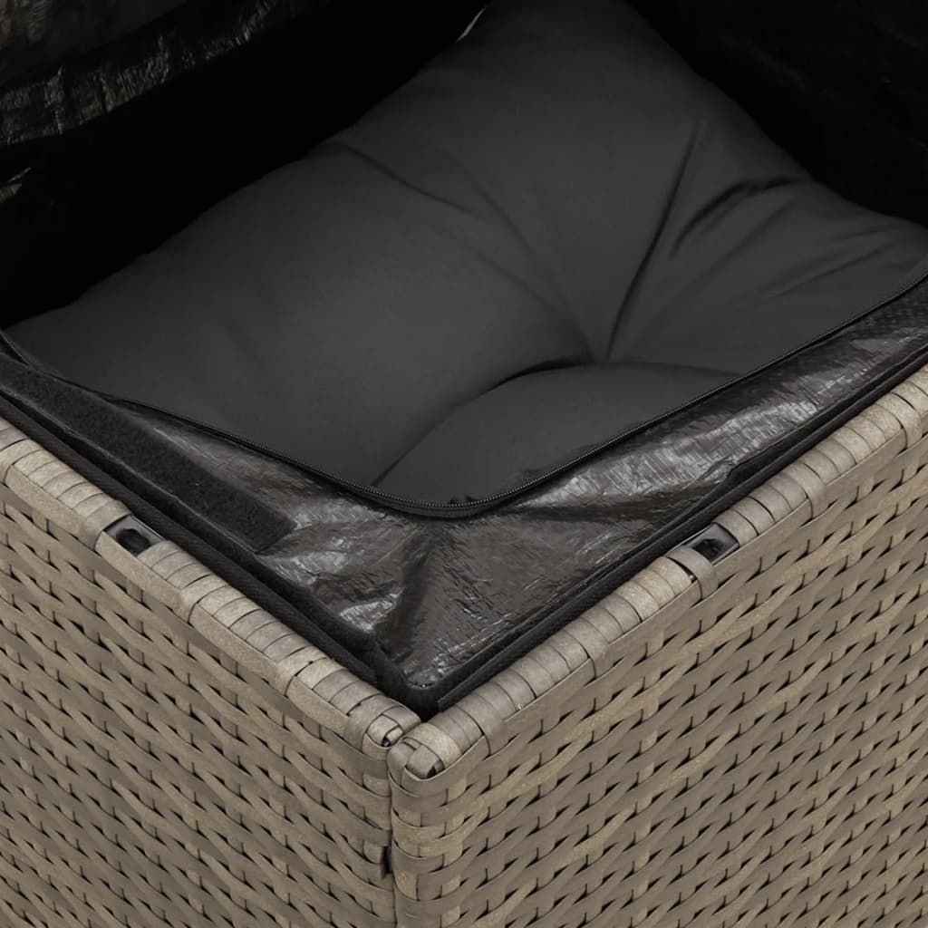 Set mobilier de gradina cu perne, 13 piese, gri, poliratan — imaginea 7