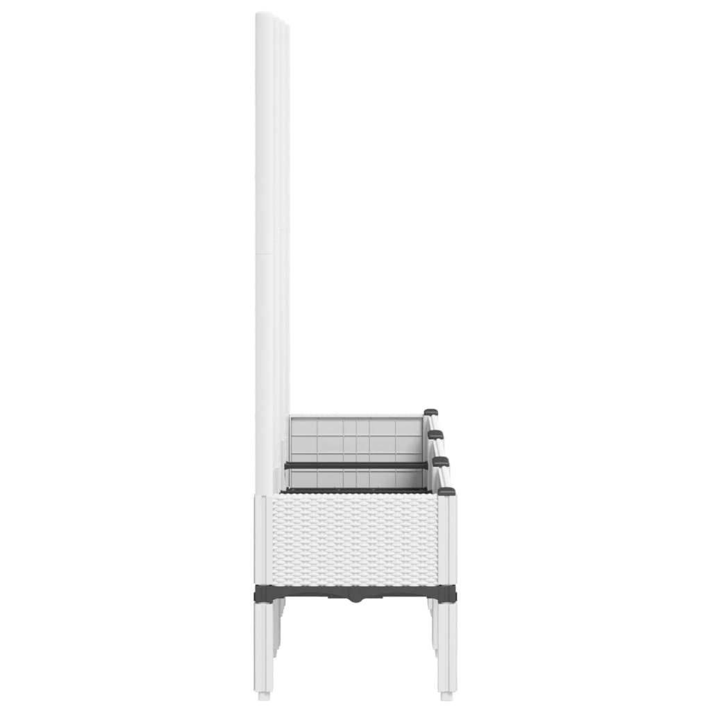 Jardiniera de gradina cu spalier, alb, 120x40x142 cm PP — imaginea 4