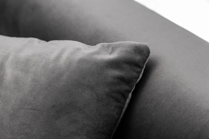 Canapea Amadeo, 211 x 83 x 85 cm, rabatabila, catifea, gri — imaginea 3