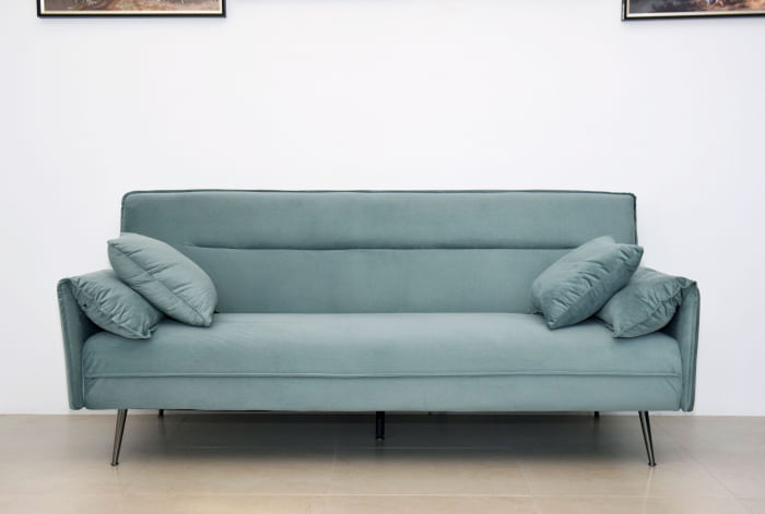 Canapea Fiore, 199 x 95 x 90 cm, rabatabila, catifea, turcoaz — imaginea 3