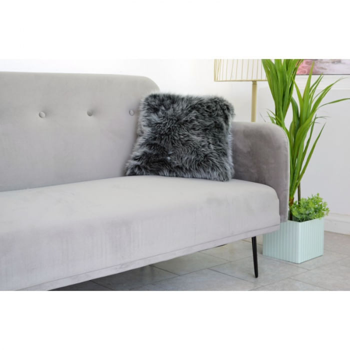 Canapea Every-Day, 200 x 80 x 76 cm, rabatabila, catifea, gri deschis — imaginea 4