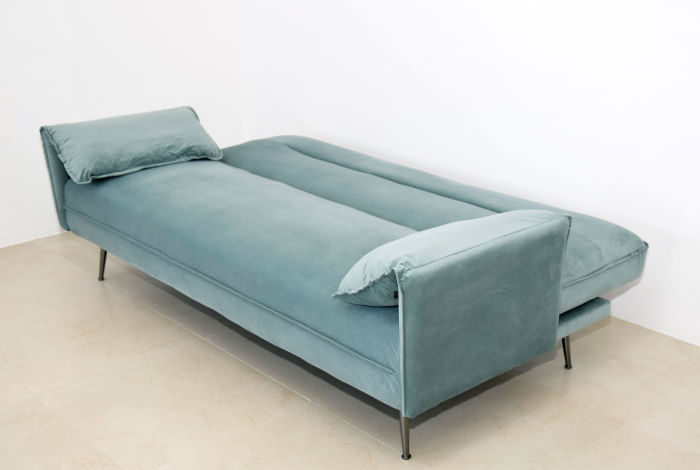 Canapea Fiore, 199 x 95 x 90 cm, rabatabila, catifea, turcoaz — imaginea 5