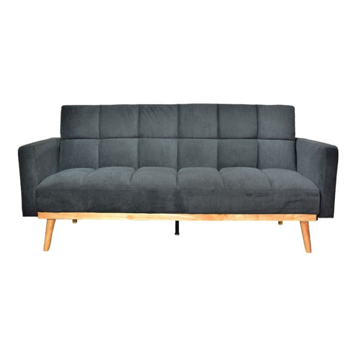 Canapea Dallas, 214 x 84 x 84 cm, rabatabila, stofa, gri inchis — imaginea 3