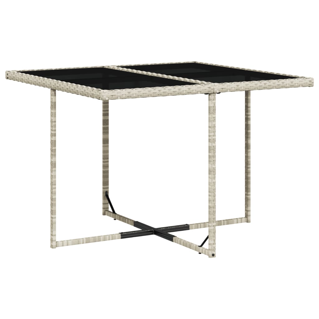 Set mobilier gradina cu perne, 9 piese, gri deschis, poliratan — imaginea 4
