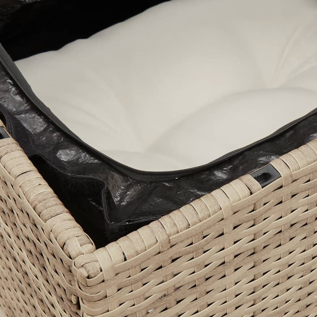 Set canapele de gradina cu perne, 6 piese, bej, poliratan — imaginea 9