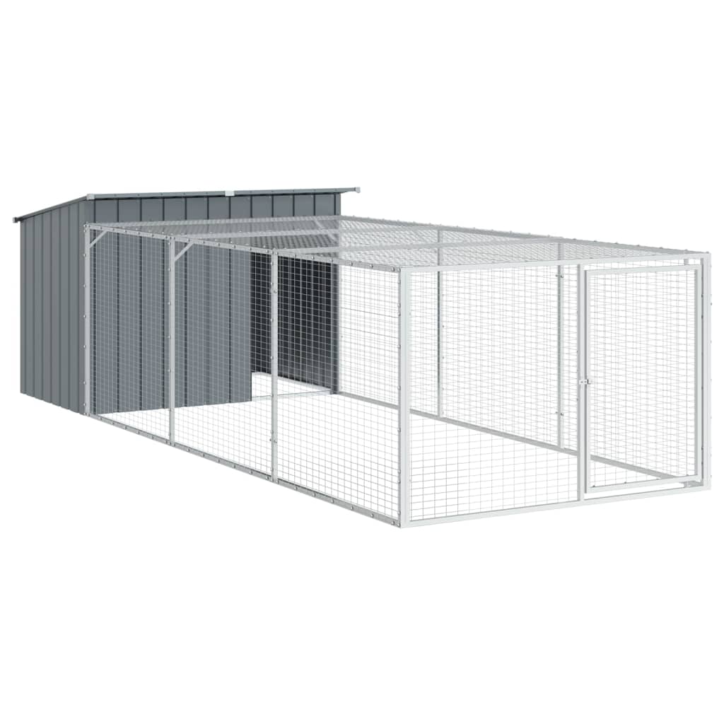 Cusca caine cu tarc antracit 153x396x110 cm otel galvanizat