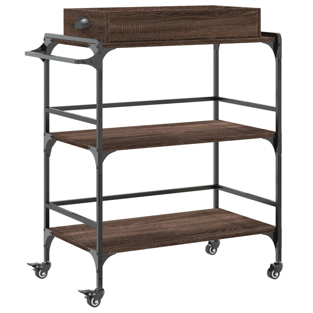 Carucior de bucatarie, stejar maro81,5x41x92,5cm lemn prelucrat