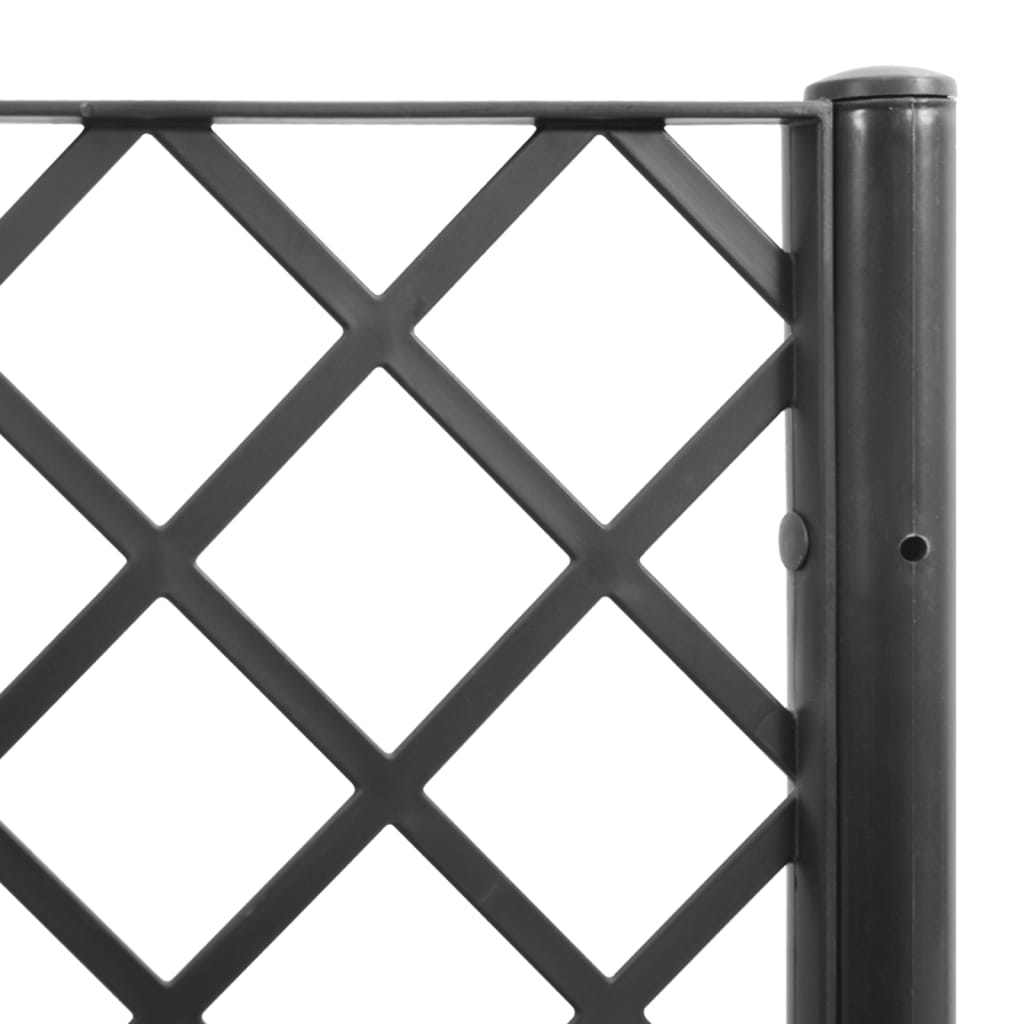 Jardiniera de gradina cu spalier, negru, 120x40x142 cm, PP — imaginea 7