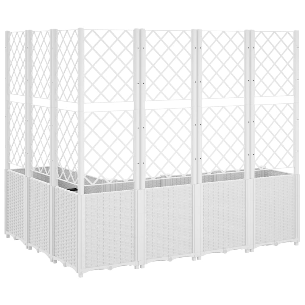 Jardiniera de gradina cu spalier, alb, 160x120x140 cm PP — imaginea 5