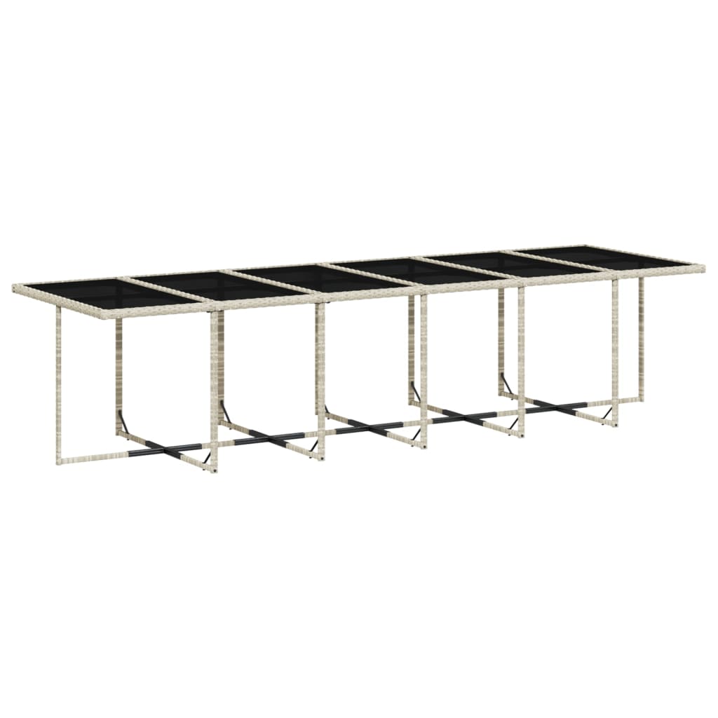 Set mobilier de gradina cu perne 17 piese gri deschis poliratan — imaginea 4