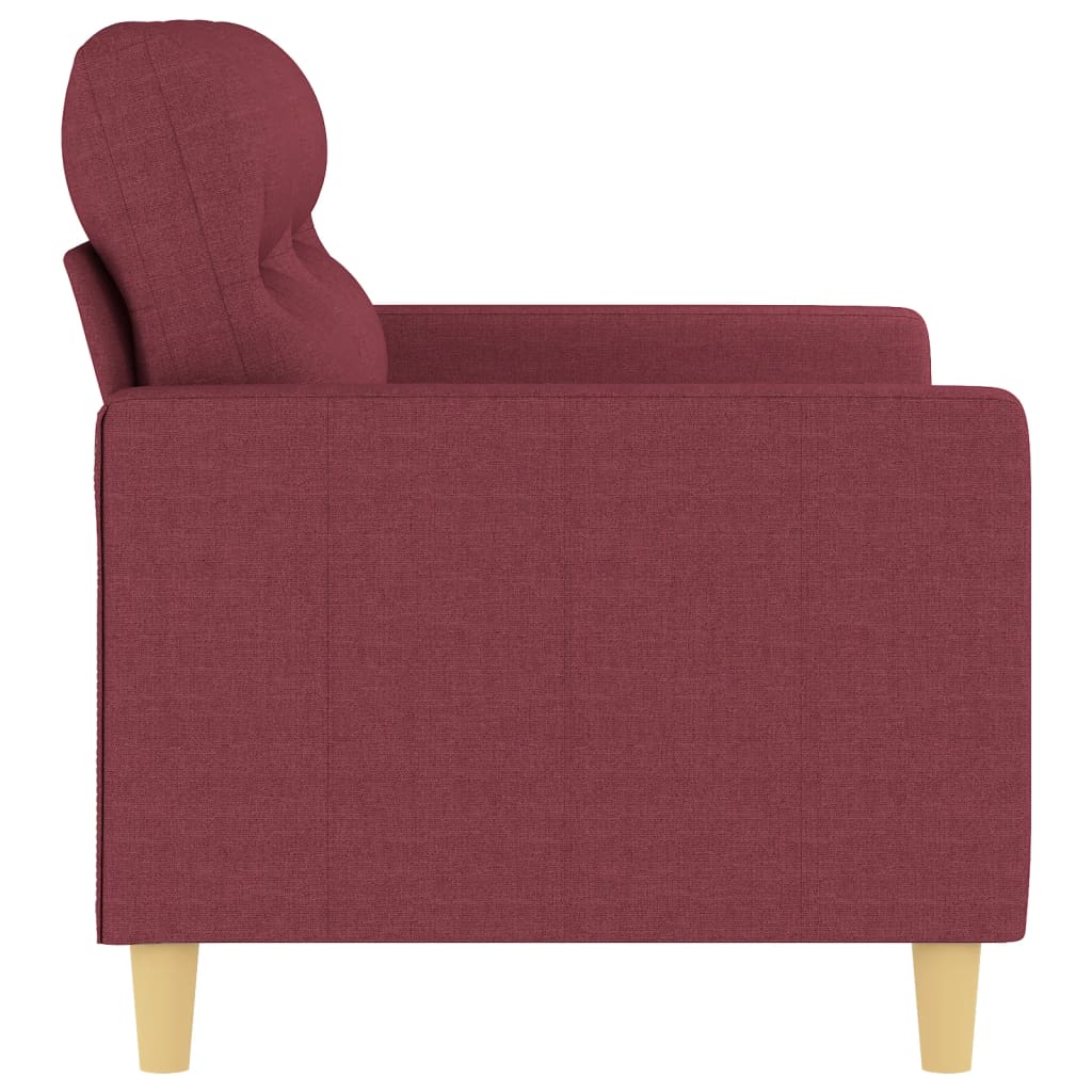 Canapea cu 2 locuri, rosu vin, 120 cm, material textil — imaginea 4